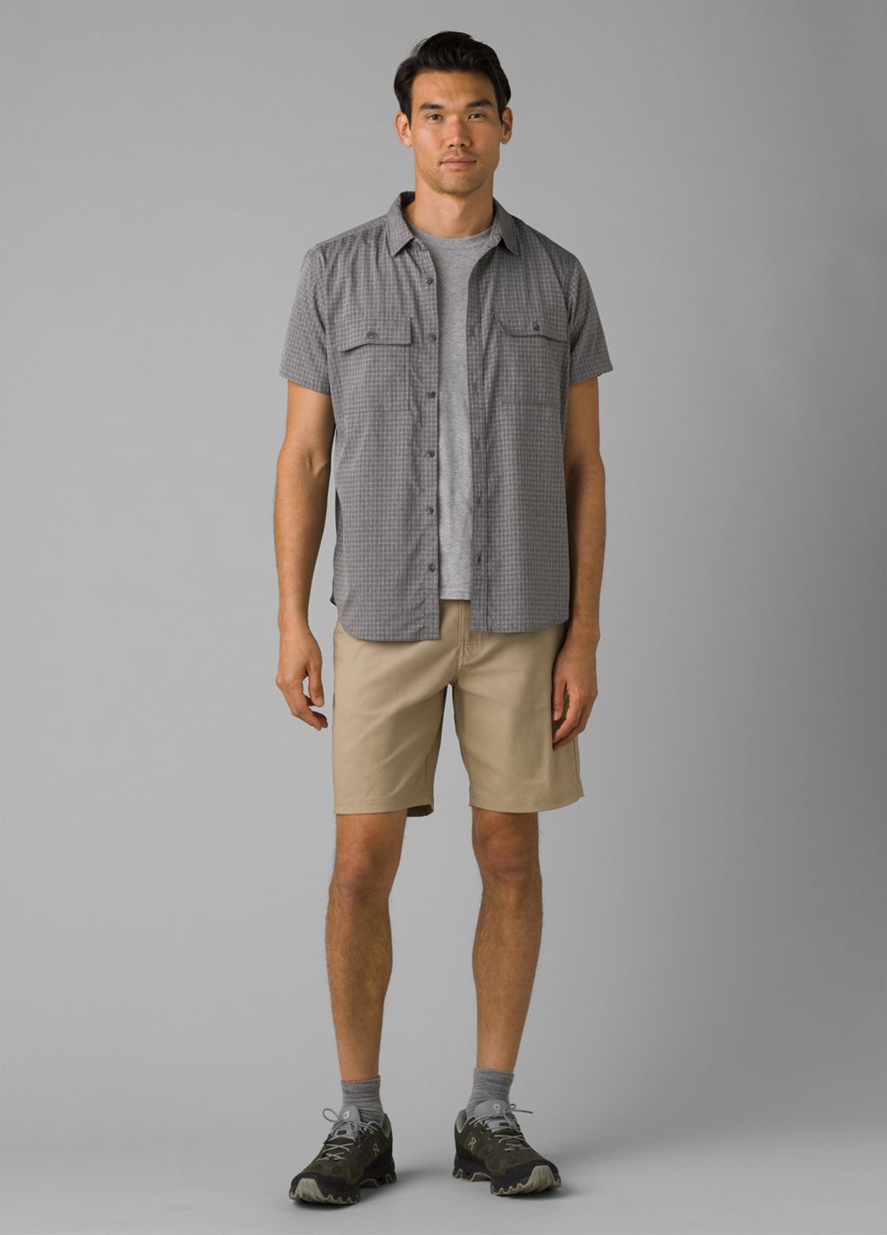 Beige Men's PrAna Brion II Shorts | 07135-DINF