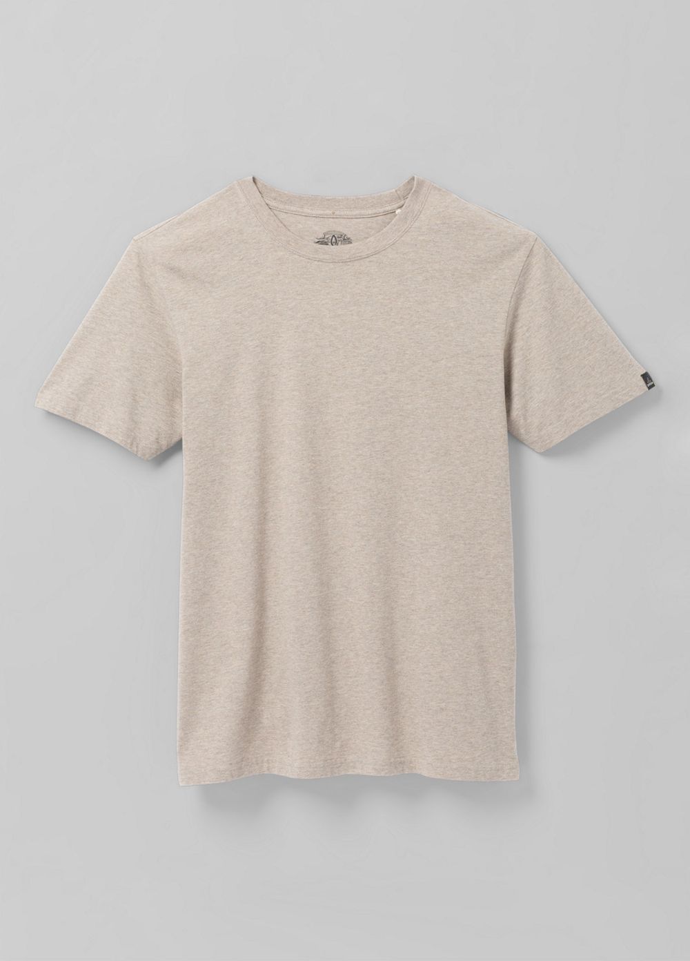 Beige Men's PrAna Crew T-Shirts | 58703-PAQT