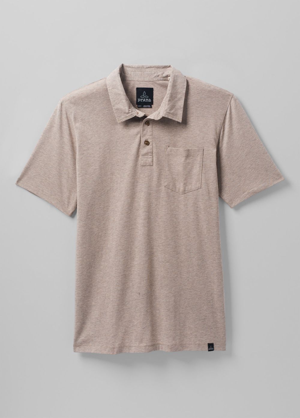 Beige Men's PrAna Polo Shirts | 34971-UIGD