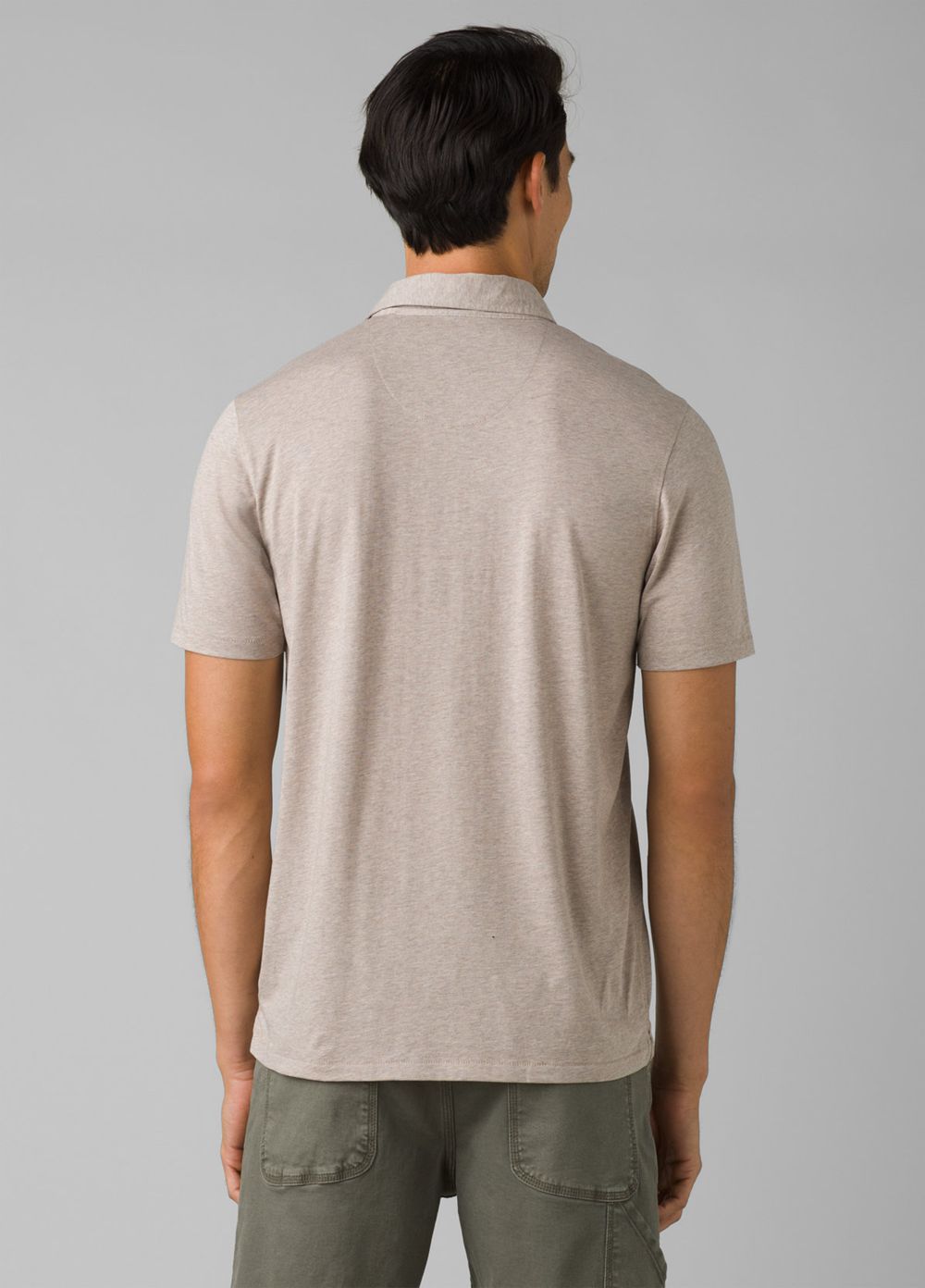 Beige Men's PrAna Polo Tall Shirts | 25793-VSOG