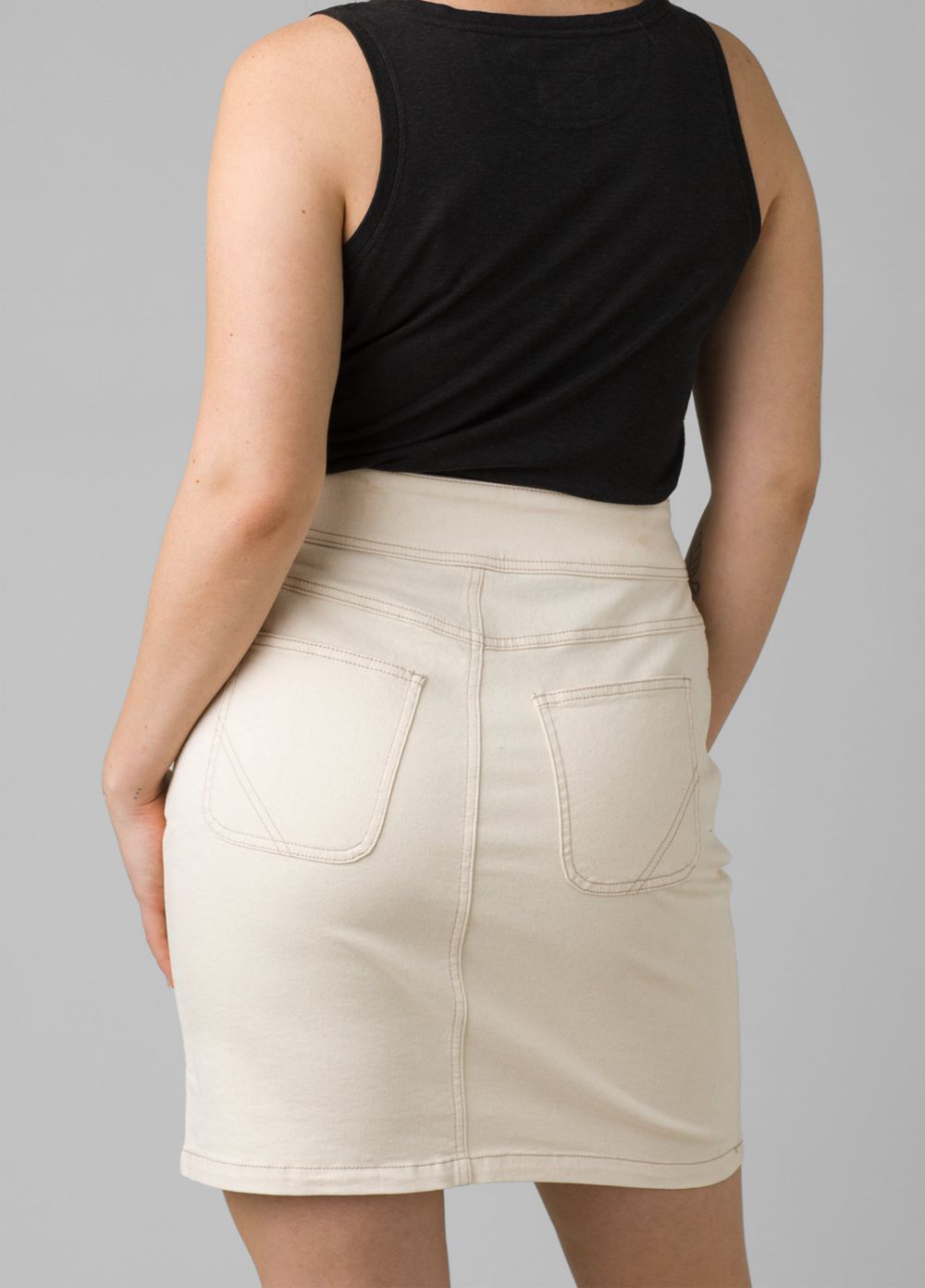 Beige Women's PrAna Broadway Skirts | 43176-EVZA