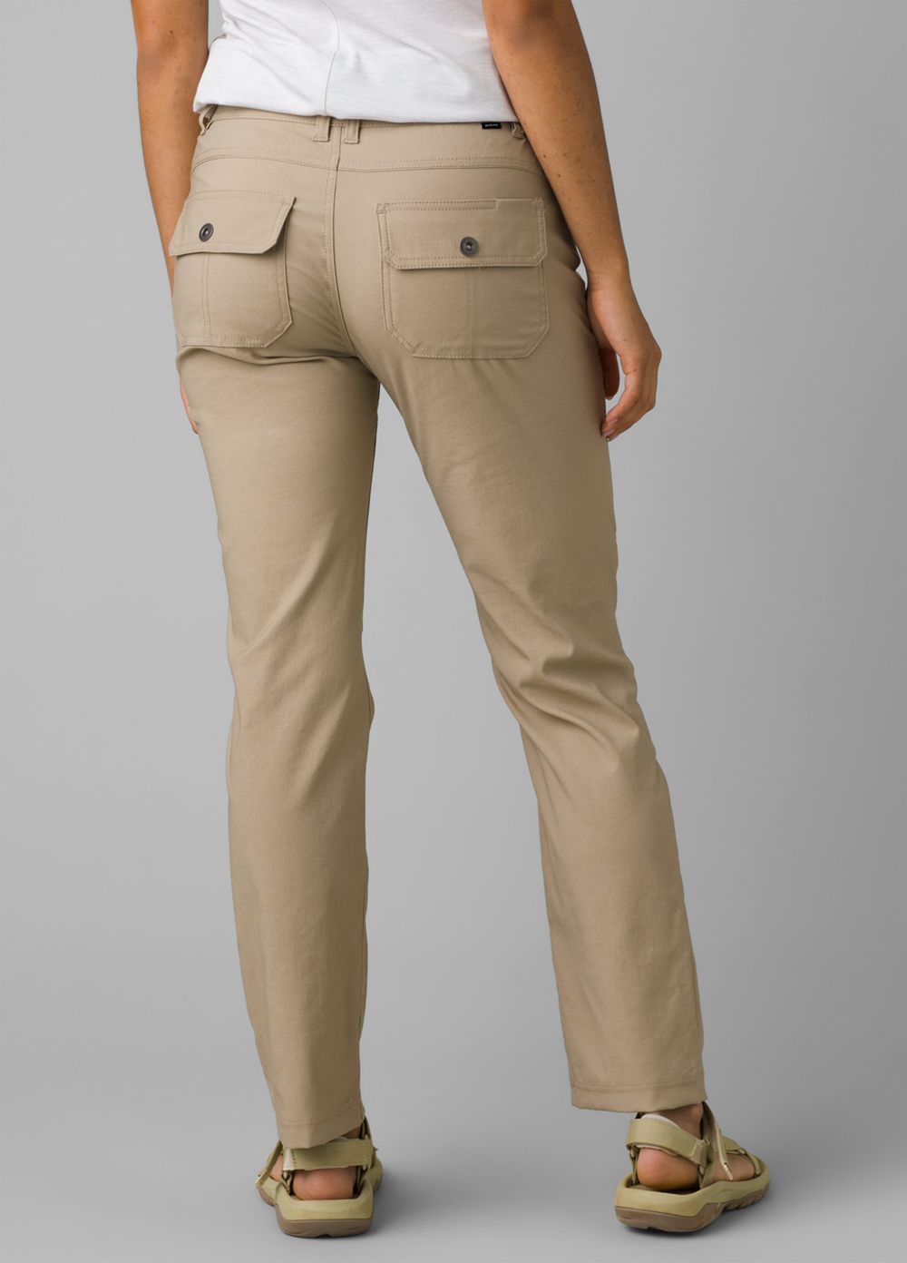 Beige Women's PrAna Halle Straight II Pants | 59608-KTGH