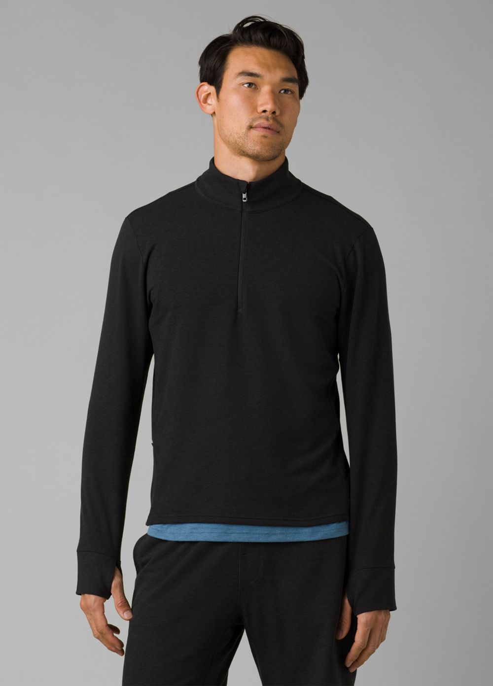 Black Men\'s PrAna Altitude Tracker 1/4 Zip Sweaters | 26487-IFMP