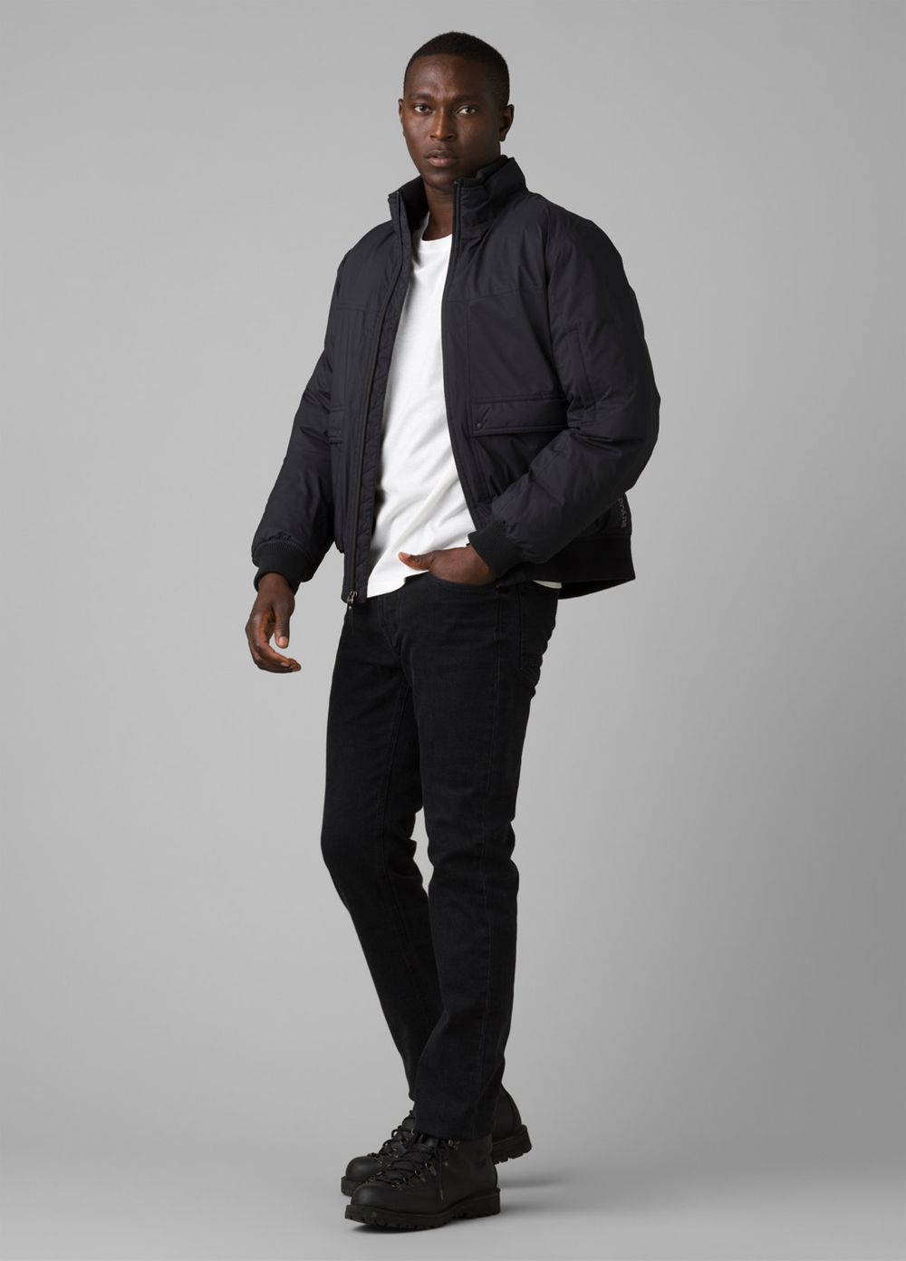 Black Men's PrAna Baadwin Bomber Jackets | 32814-ZPKH