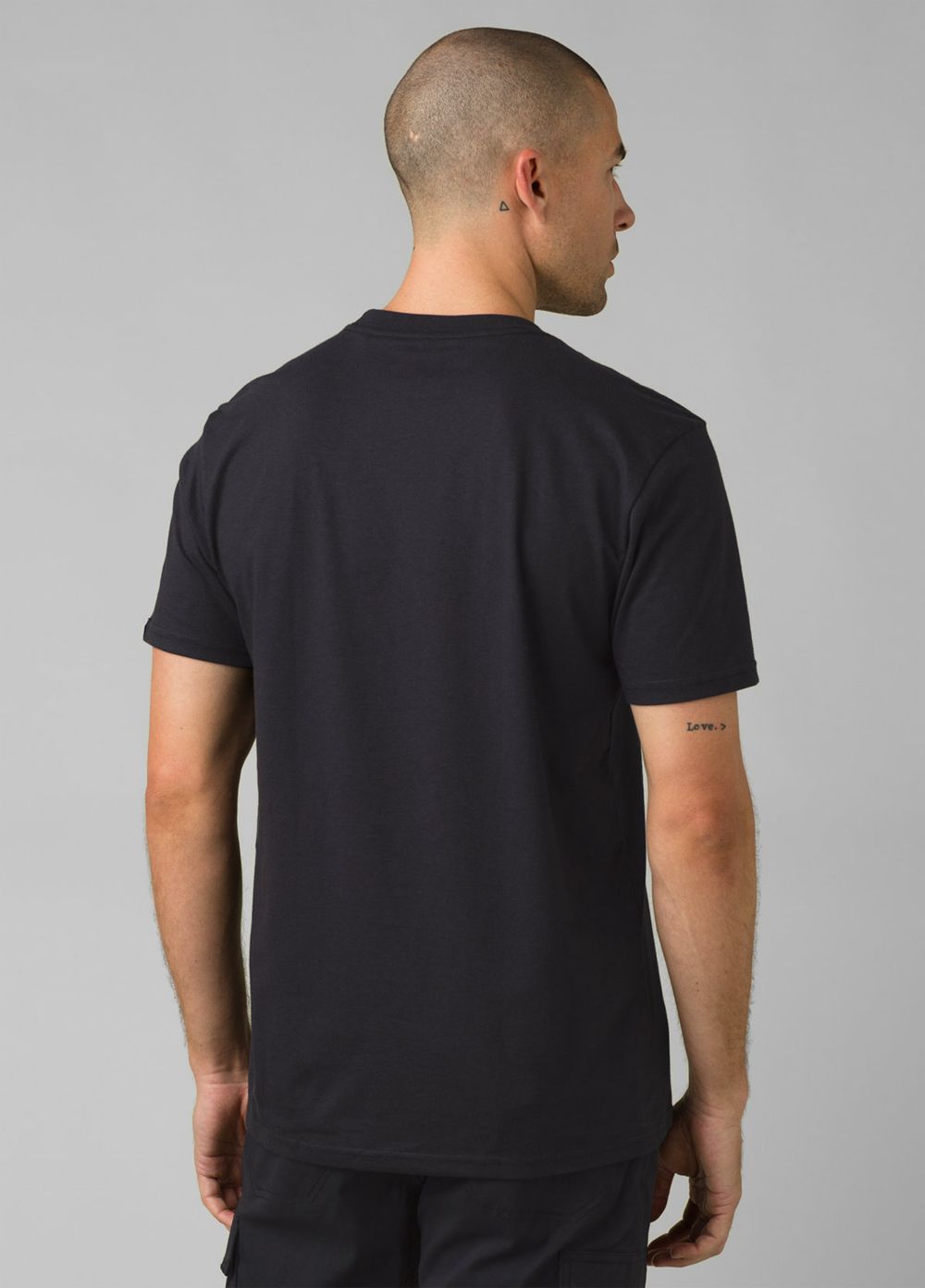 Black Men's PrAna Crew T-Shirts | 20895-RLFW