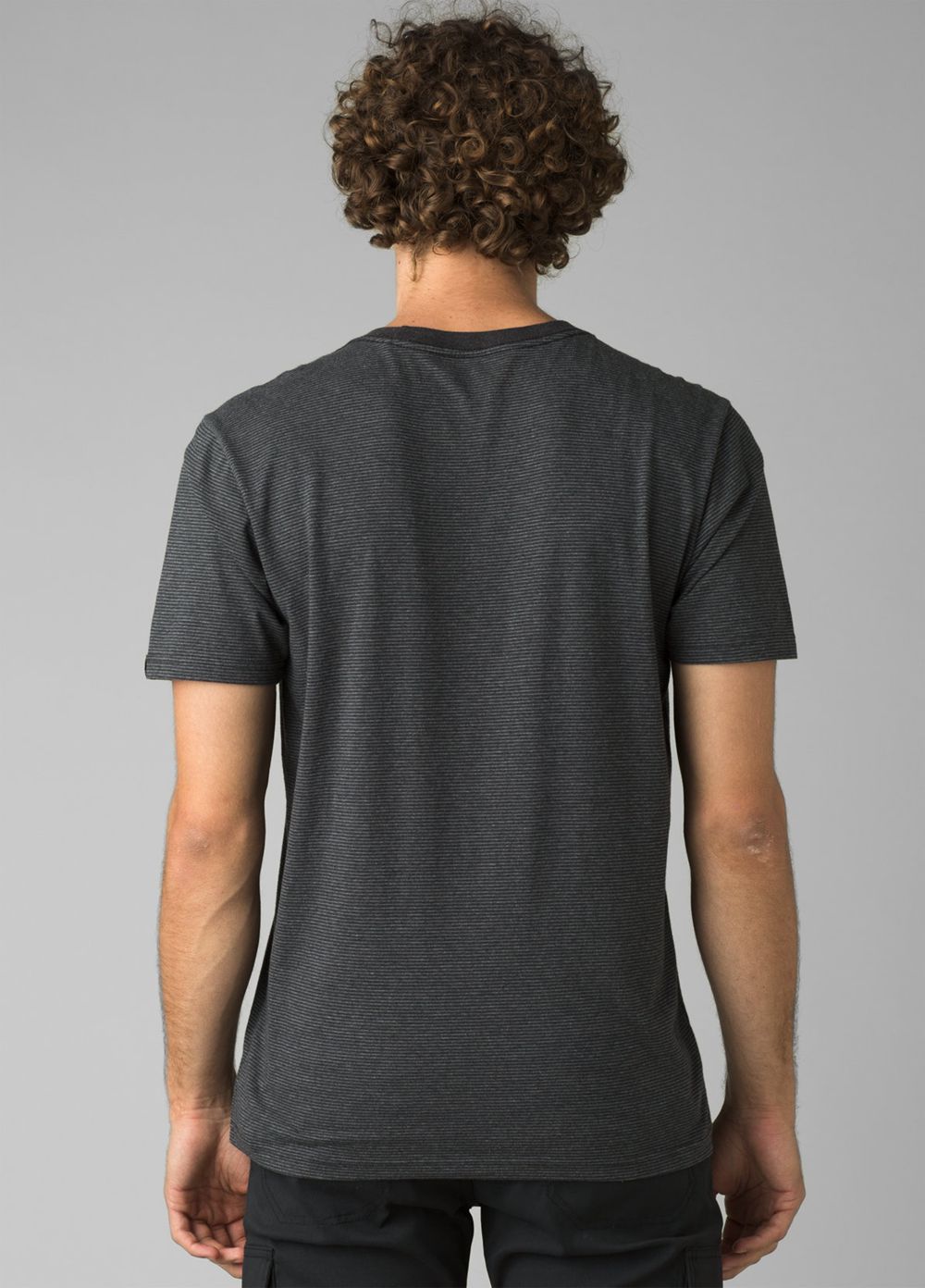 Black Men's PrAna Crew T-Shirts | 23976-NIBT