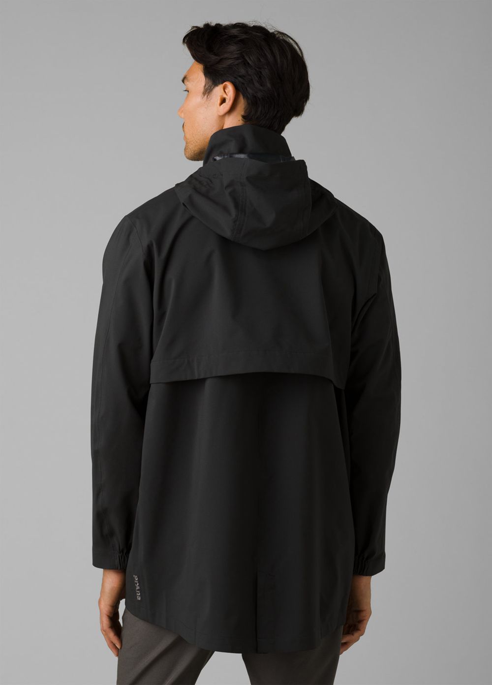 Black Men's PrAna Friction Rain Parka Jackets | 23698-AZRD