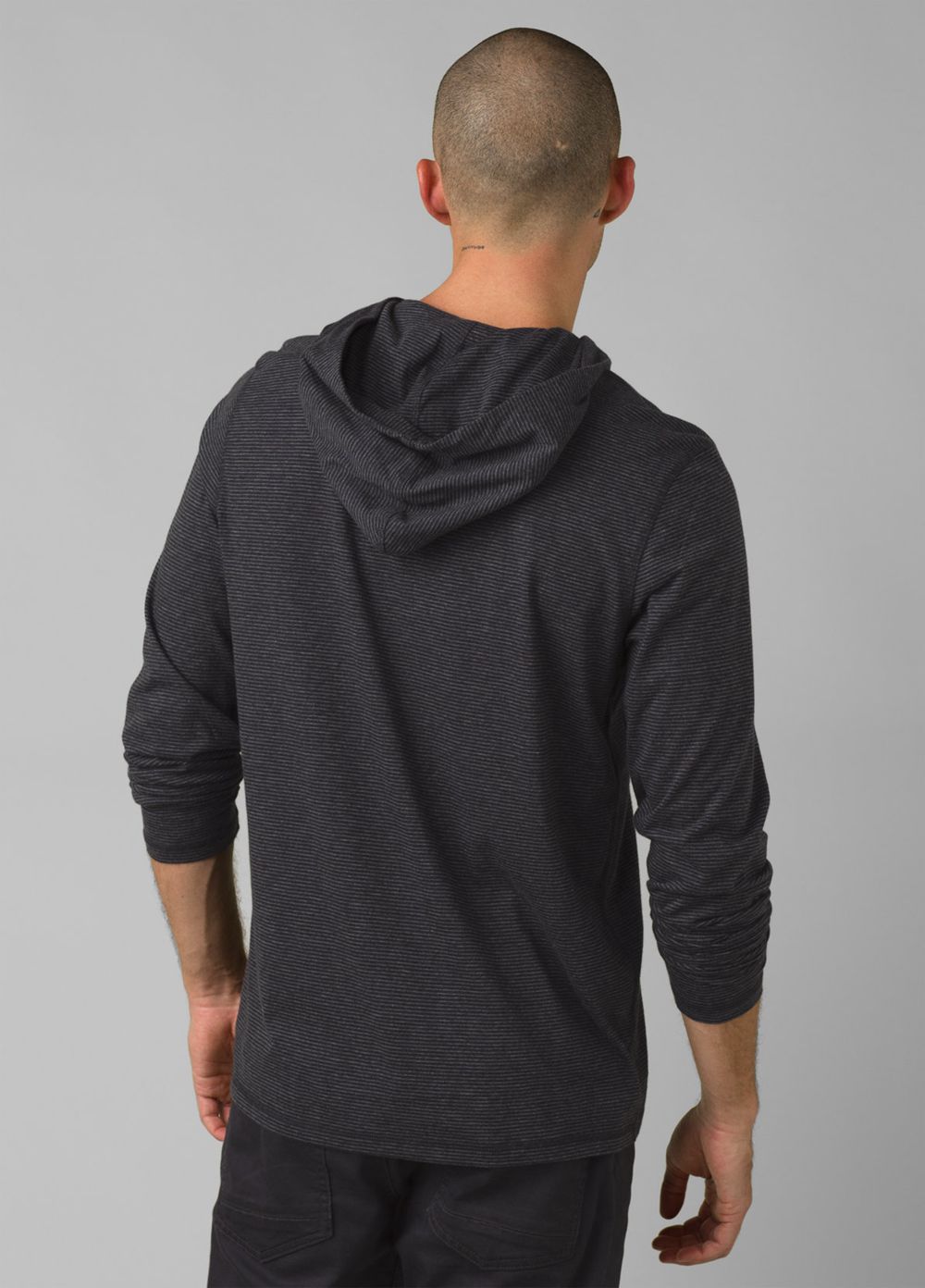 Black Men's PrAna Hooded T-Shirts | 86134-AQBR