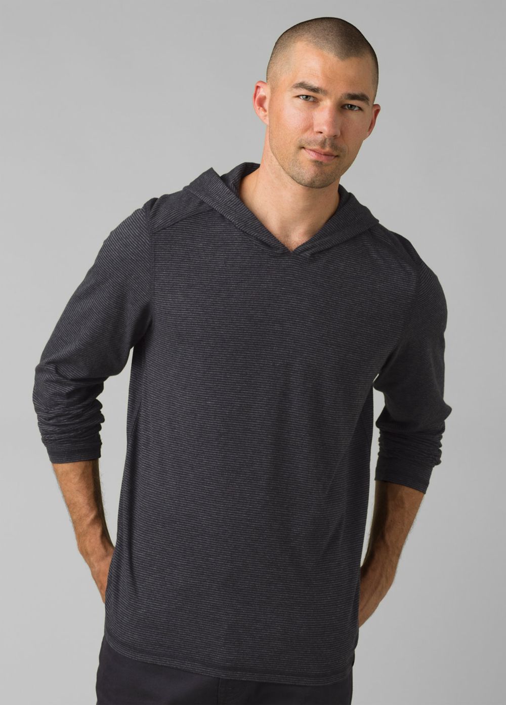 Black Men\'s PrAna Hooded T-Shirts | 86134-AQBR