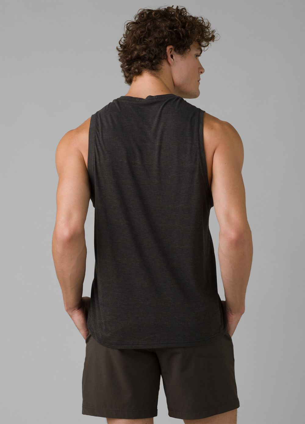 Black Men's PrAna Prospect Heights Tank Top | 73261-YFGI