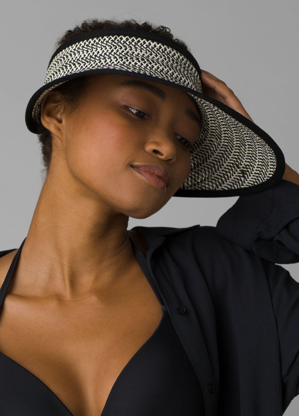 Black Women\'s PrAna Brighter Days Visor Hats | 51068-GYPA