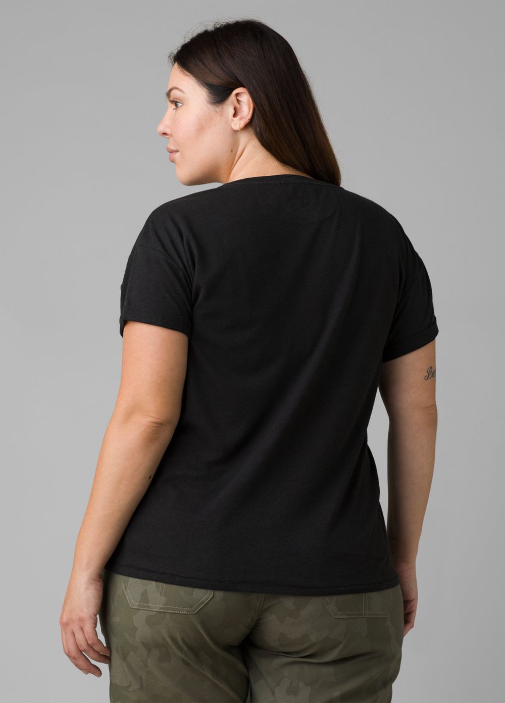 Black Women's PrAna Cozy Up Plus T-Shirts | 93604-LCGA