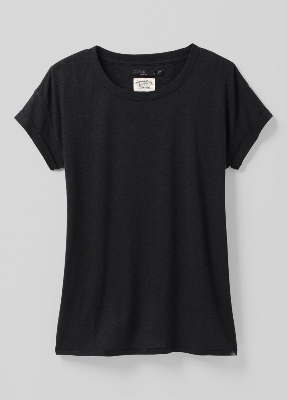 Black Women's PrAna Cozy Up T-Shirts | 12438-VHIG