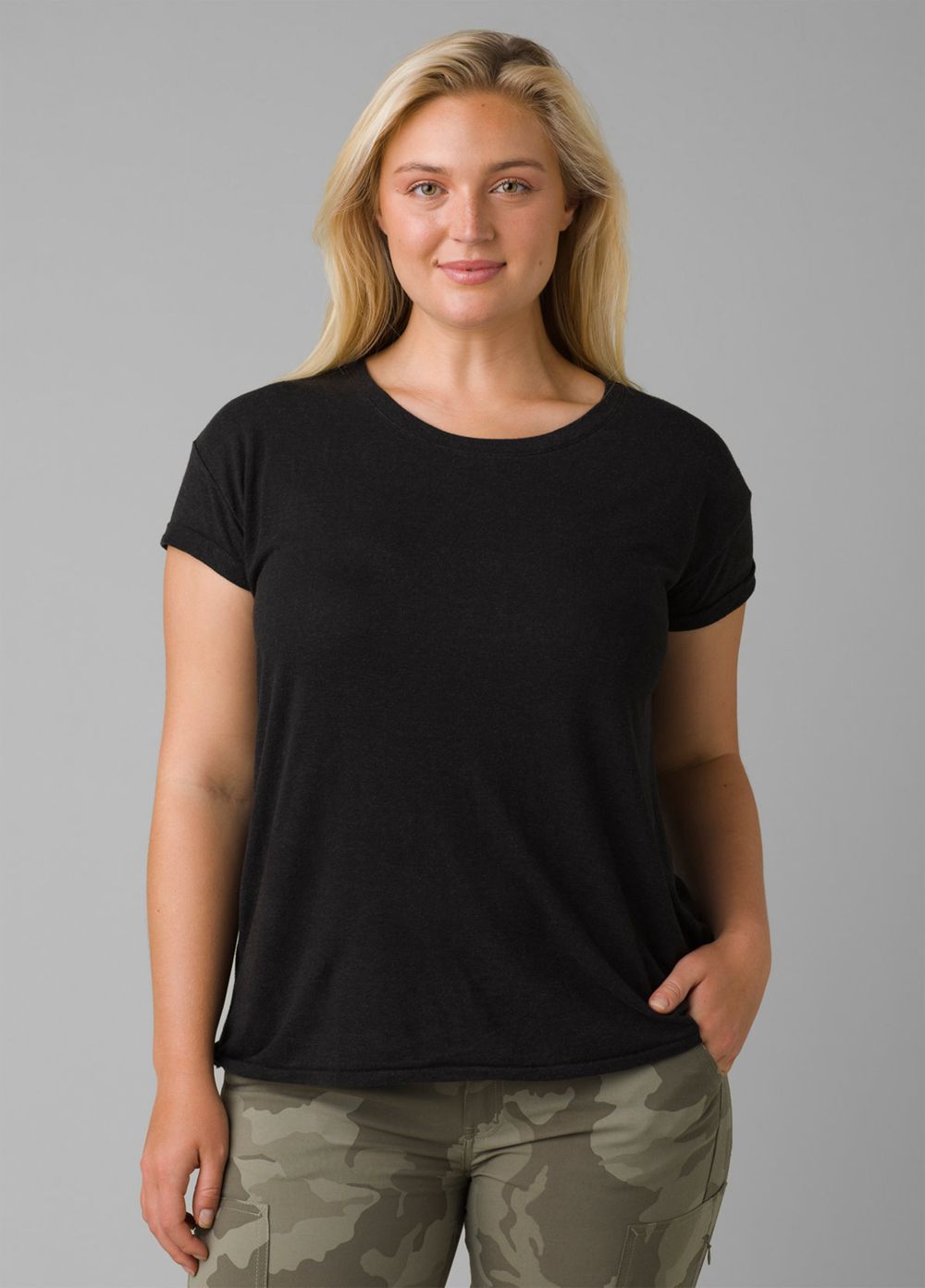 Black Women\'s PrAna Cozy Up T-Shirts | 12438-VHIG