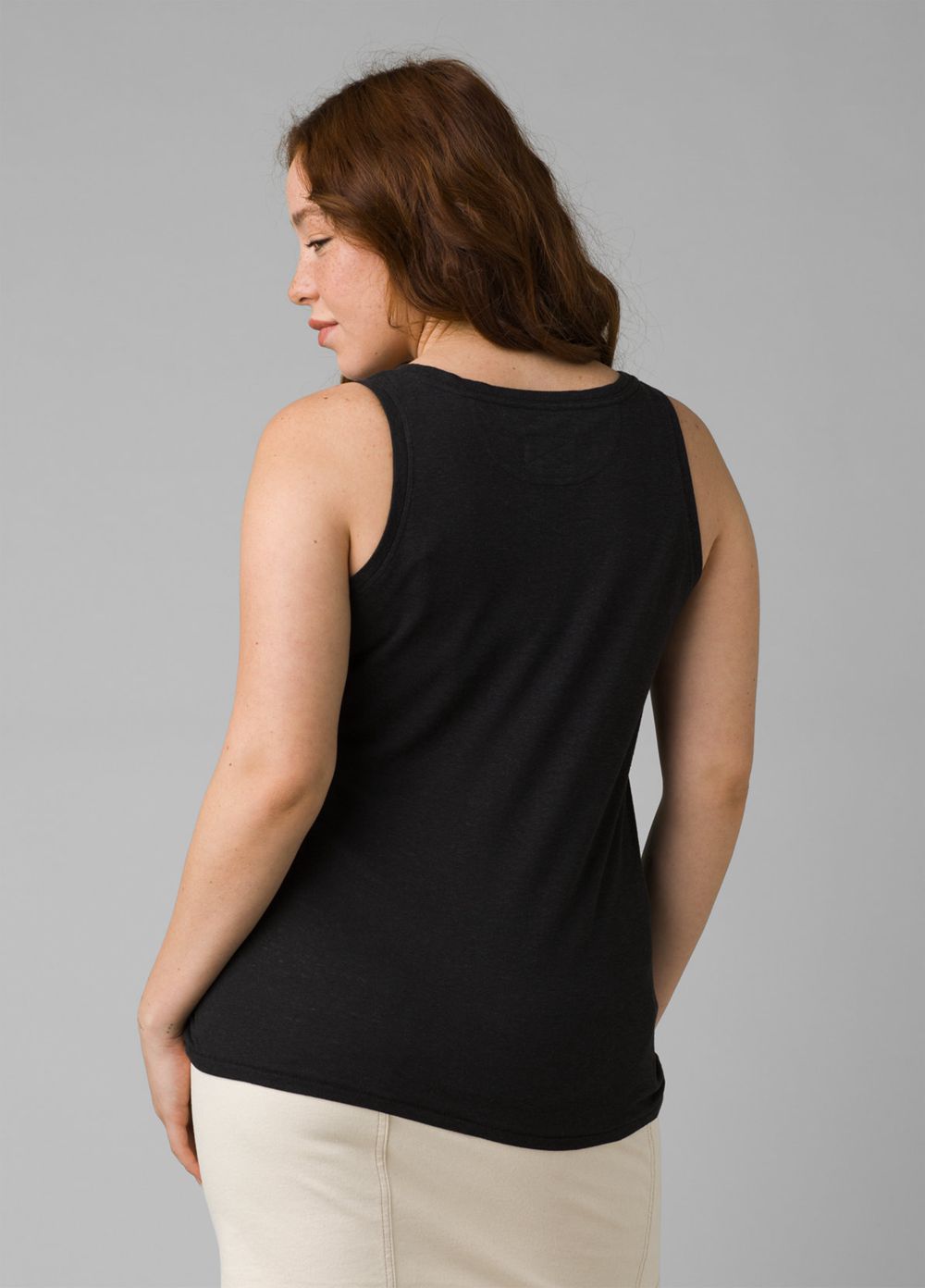 Black Women's PrAna Cozy Up Tank Top | 13725-QSYM