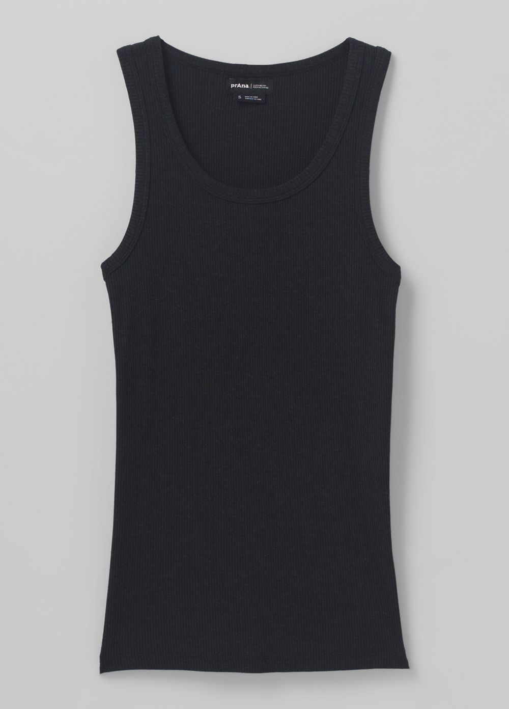 Black Women's PrAna Foundation Rib Tank Top | 31896-BRNG