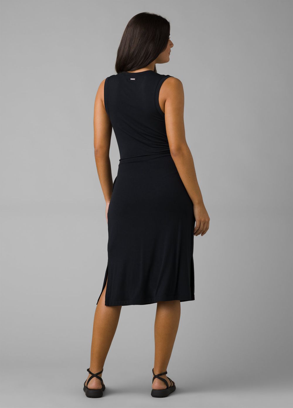 Black Women's PrAna Foundation Wrap Dresses | 90384-EJWZ