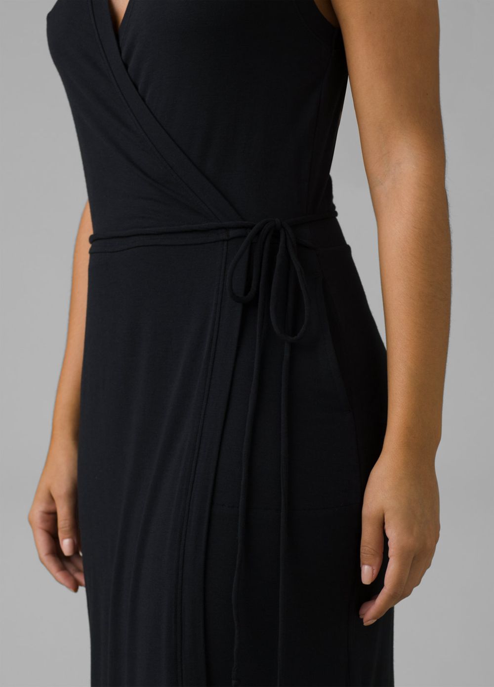 Black Women's PrAna Foundation Wrap Dresses | 90384-EJWZ