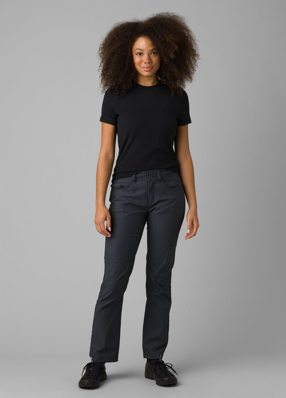 Black Women's PrAna Halle Straight II Pants | 15268-FOYW