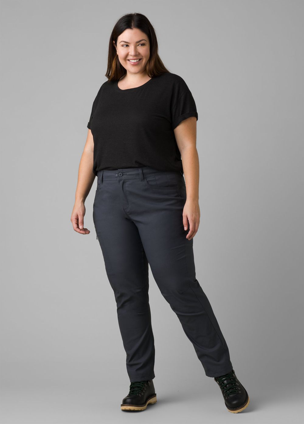 Black Women's PrAna Halle Straight Plus II Pants | 52807-NACE