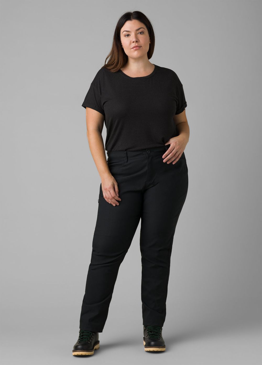 Black Women's PrAna Halle Straight Plus II Pants | 90741-RWDK