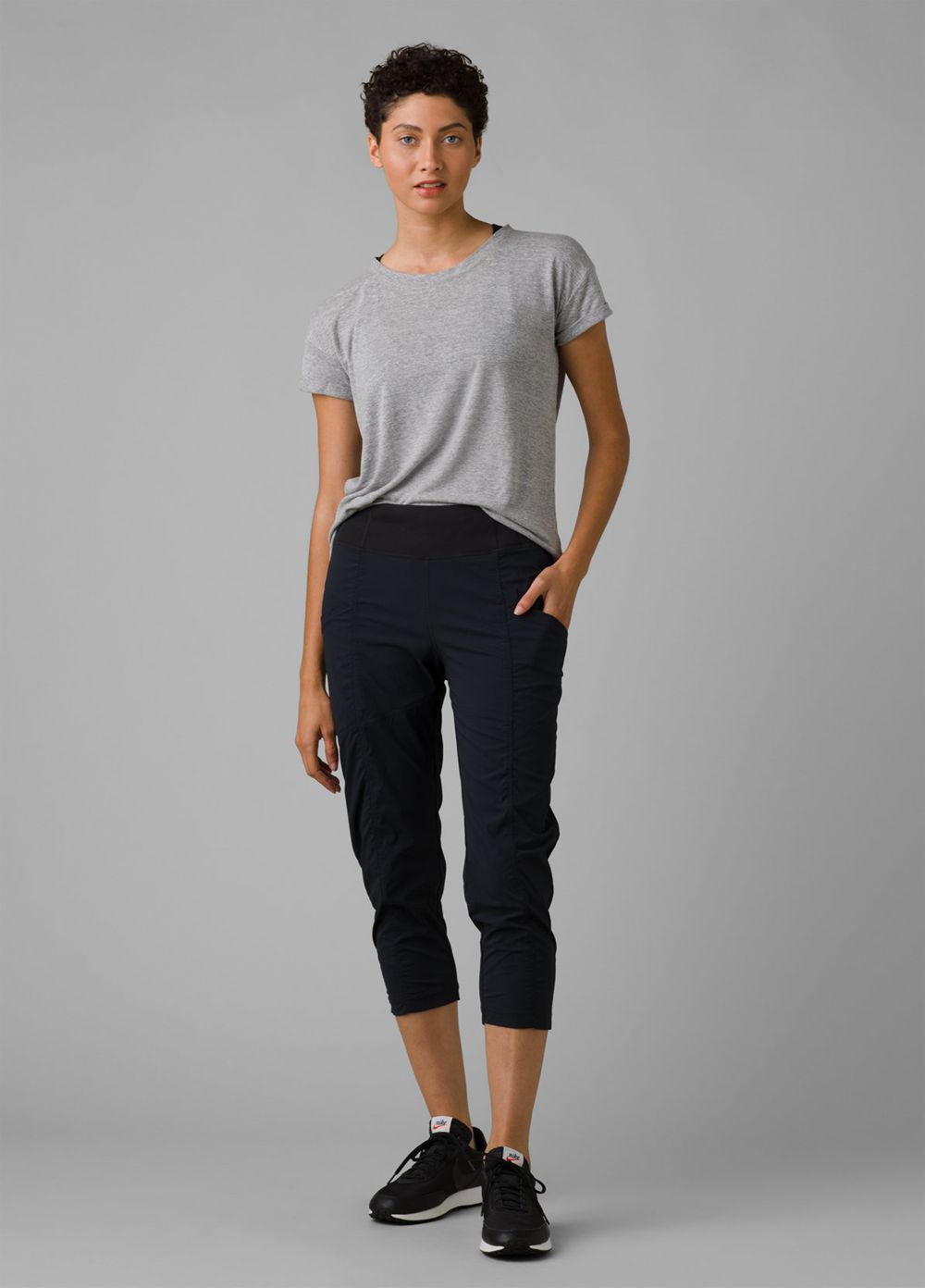 Black Women's PrAna Koen Capri Pants | 52796-MYCZ