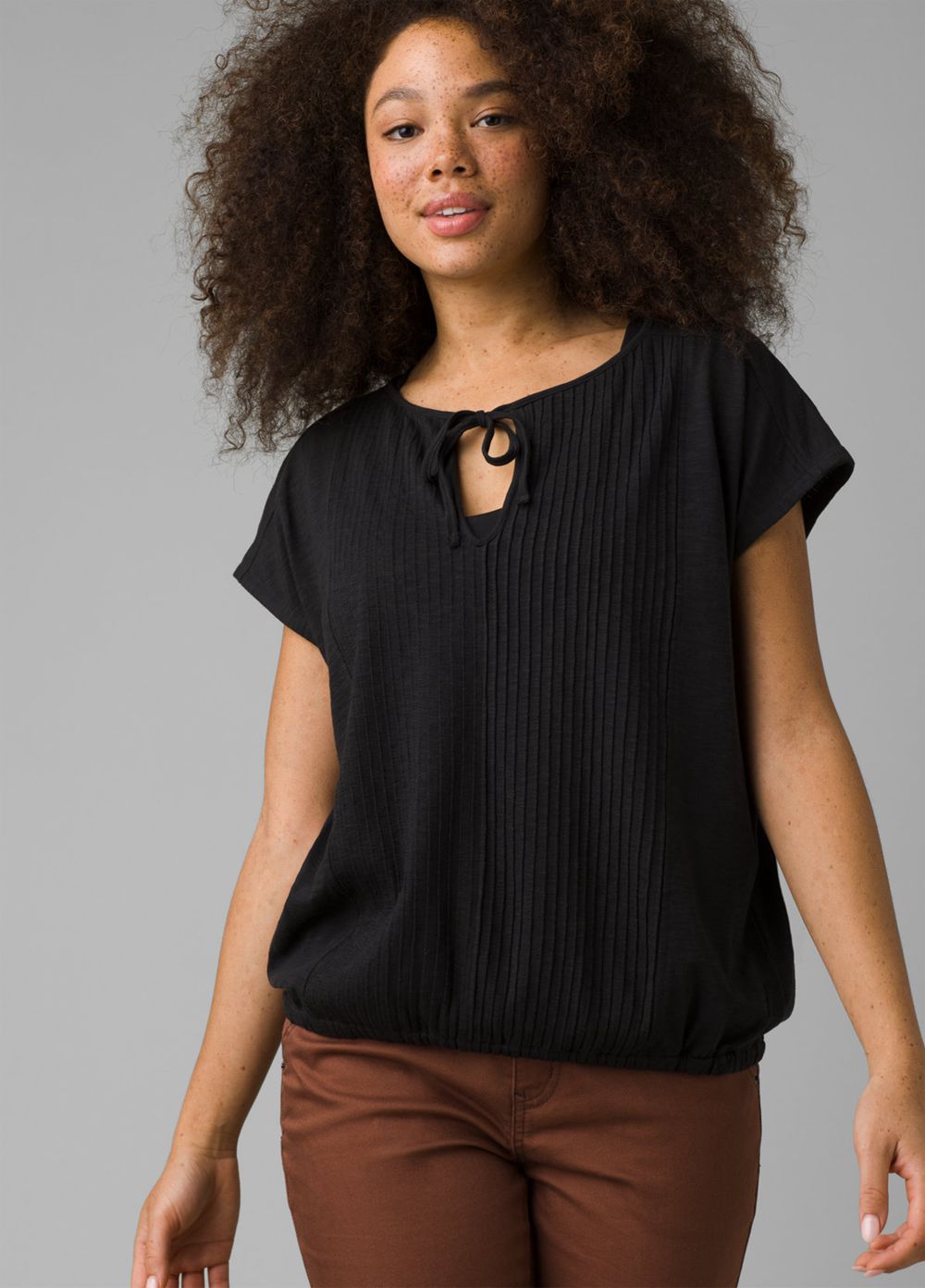 Black Women\'s PrAna Ocupas Popover Shirts | 78530-LHQS