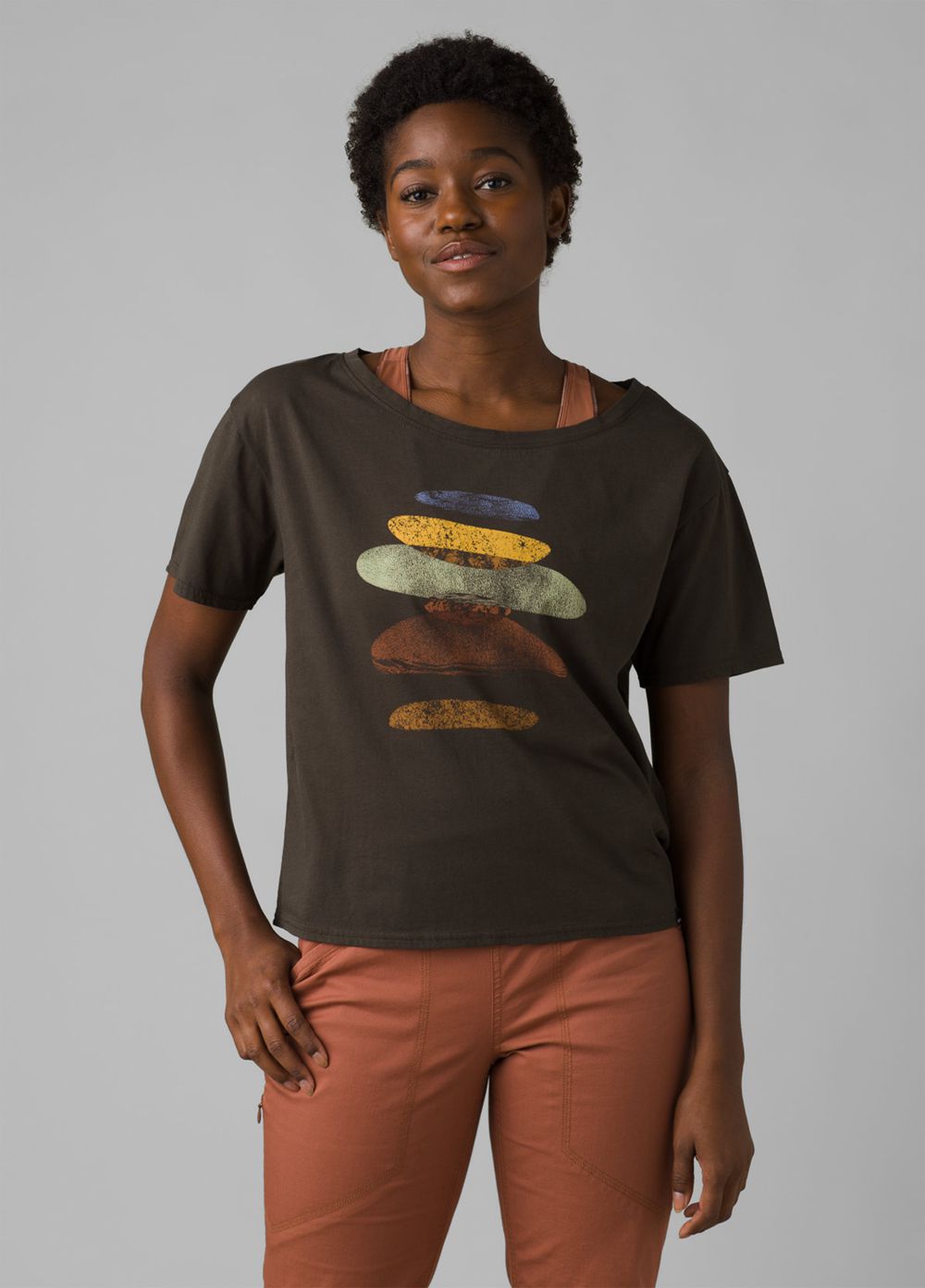 Black Women\'s PrAna Organic Graphic T-Shirts | 43517-ZTMU