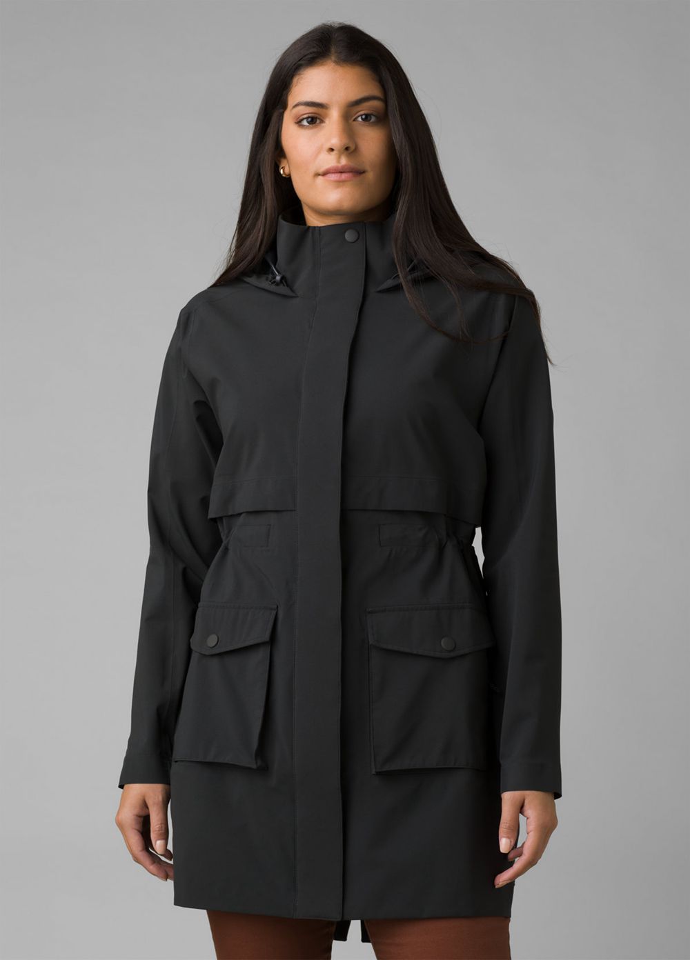 Black Women's PrAna Othello Falls Trench Jackets | 59137-PDYS