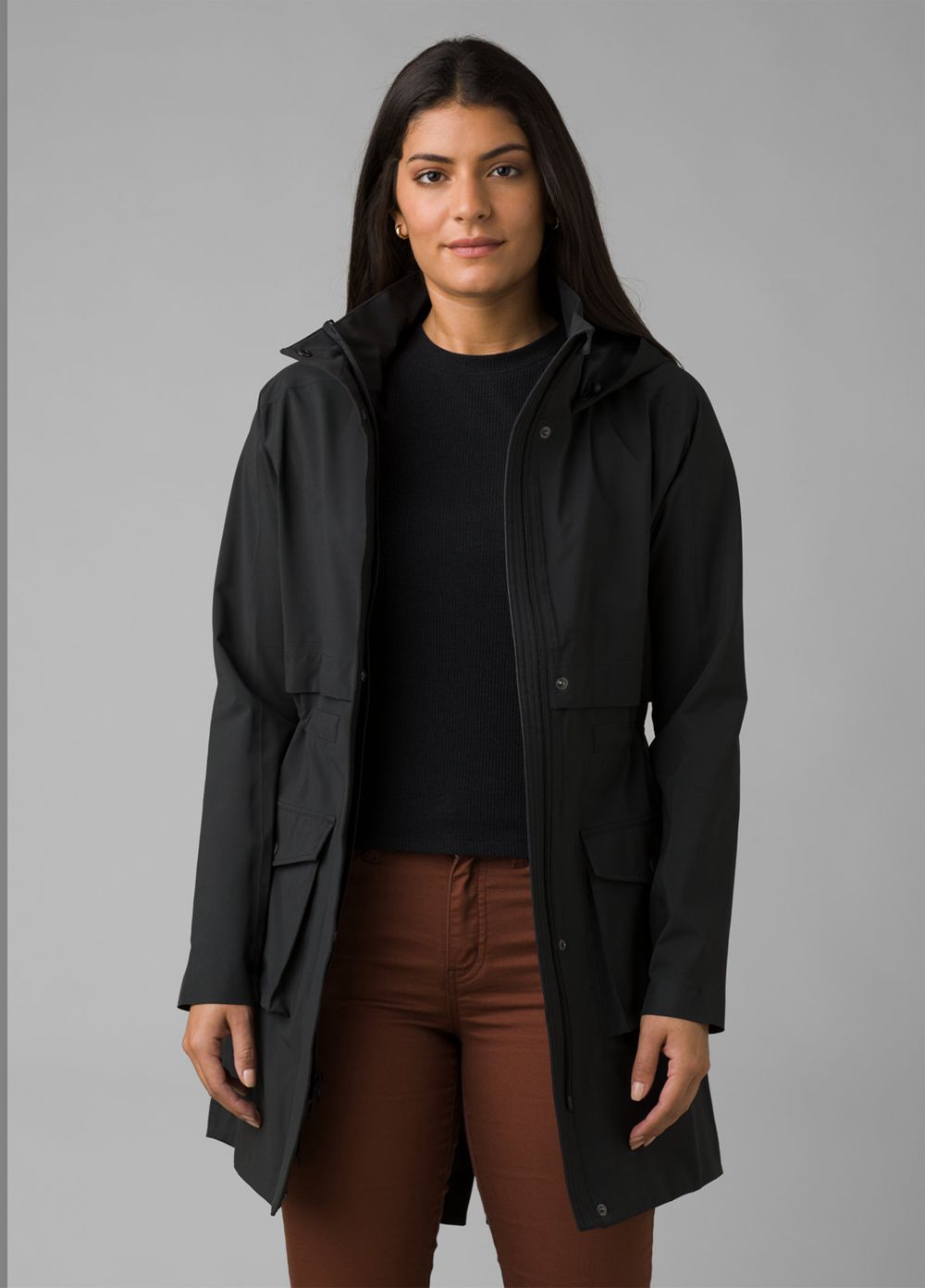 Black Women\'s PrAna Othello Falls Trench Jackets | 59137-PDYS