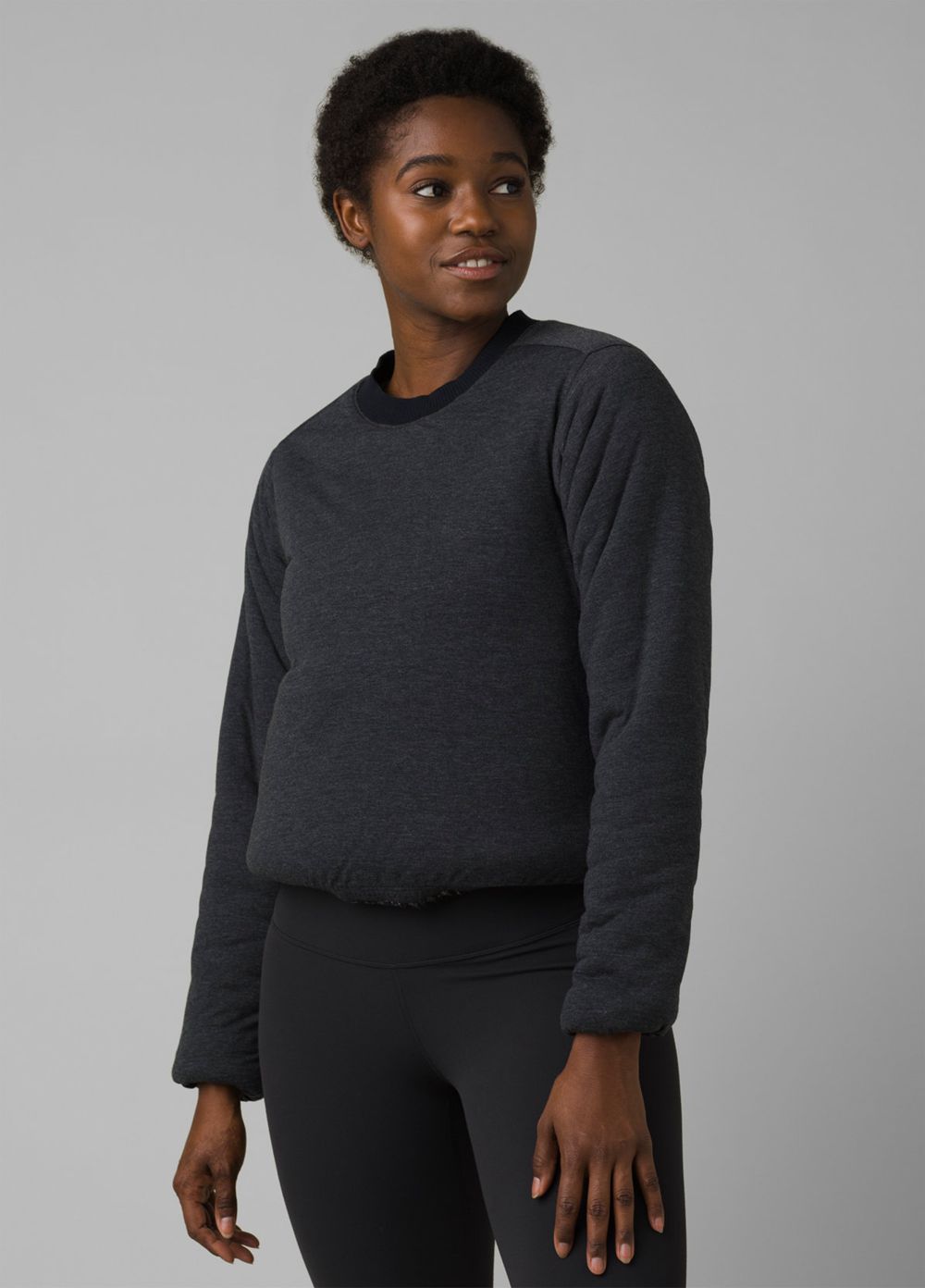 Black Women's PrAna Polar Escape Sweatshirt | 39872-HCOM