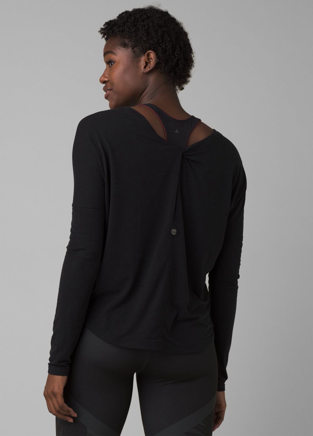 Black Women's PrAna Rogue Long Sleeve T-Shirts | 18503-JMYC