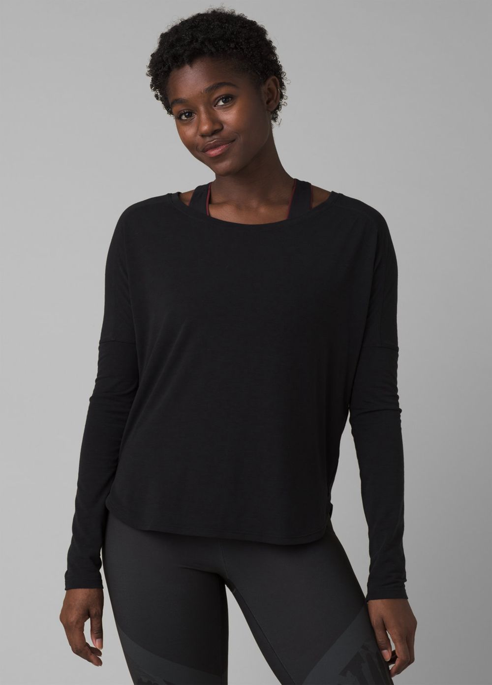 Black Women\'s PrAna Rogue Long Sleeve T-Shirts | 18503-JMYC