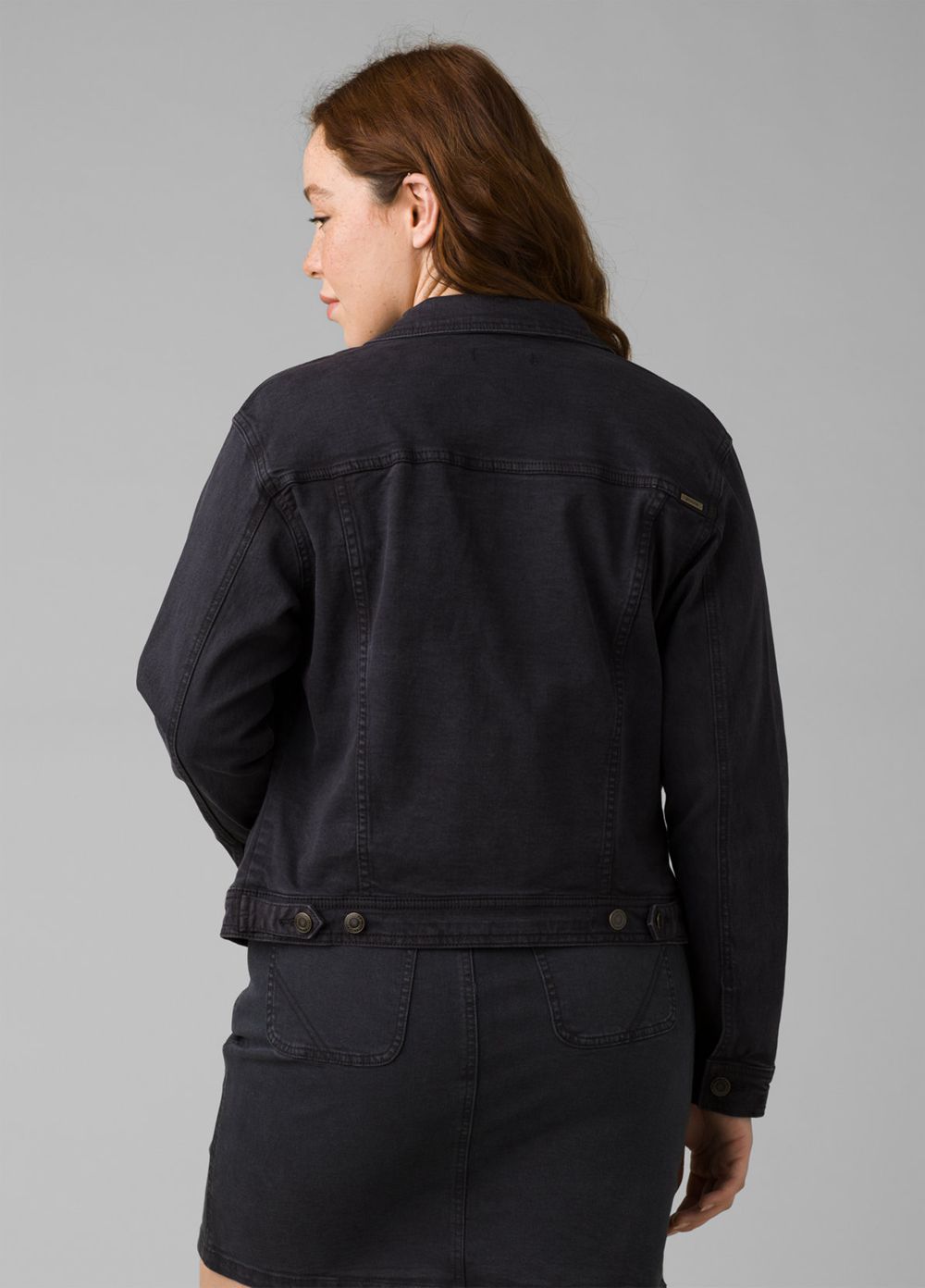 Black Women's PrAna Slate Rim Denim Jackets | 34526-VAOS