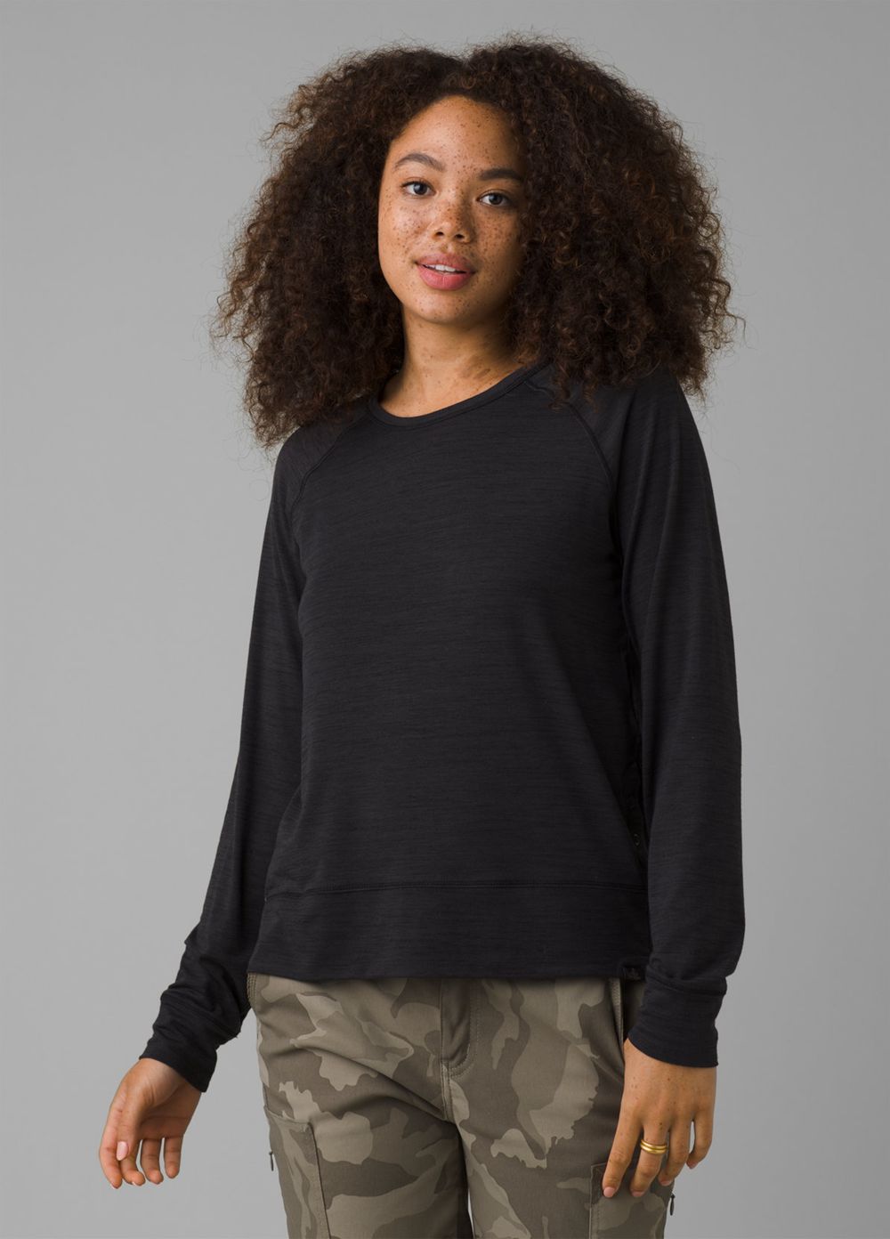 Black Women\'s PrAna Sol Protect T-Shirts | 38726-PHSF