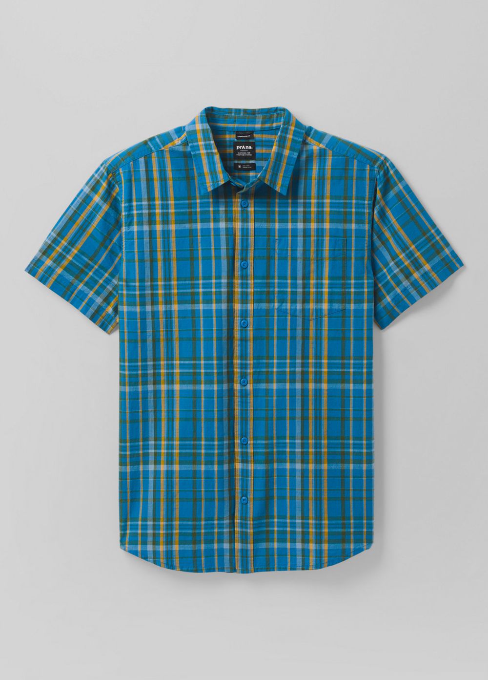 Blue Men's PrAna Benton Shirts | 45829-FVHQ