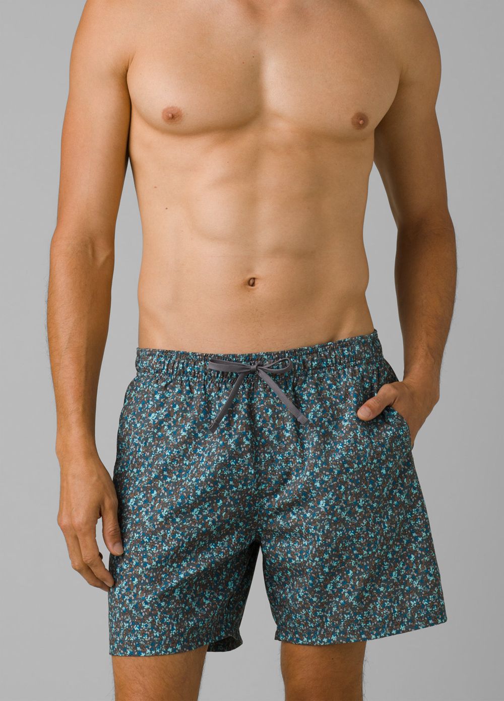 Blue Men\'s PrAna Bowie E-Waist Boardshorts | 31694-IEJK