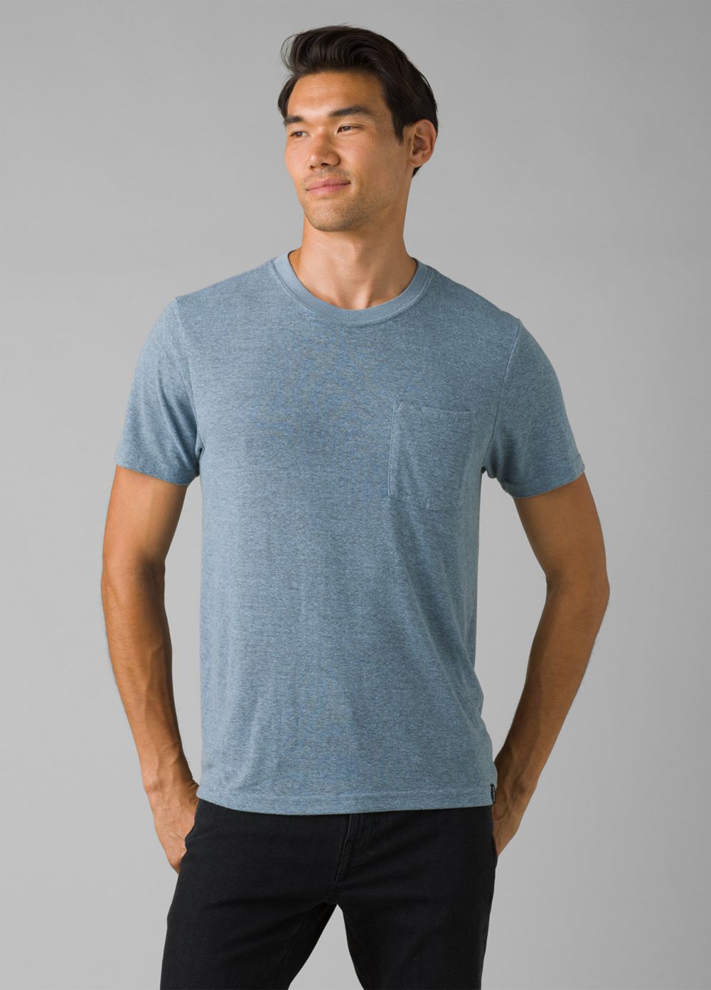 Blue Men\'s PrAna Cardiff Short Sleeve Pocket T-Shirts | 18032-WKUQ