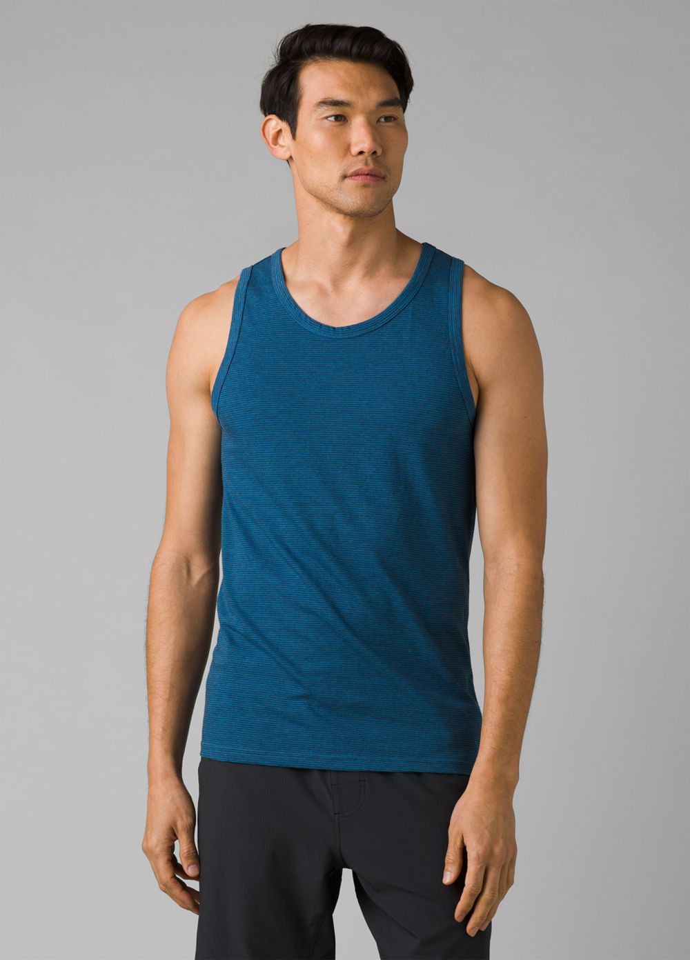 Blue Men\'s PrAna Cotton Tank Top | 73264-UWPE