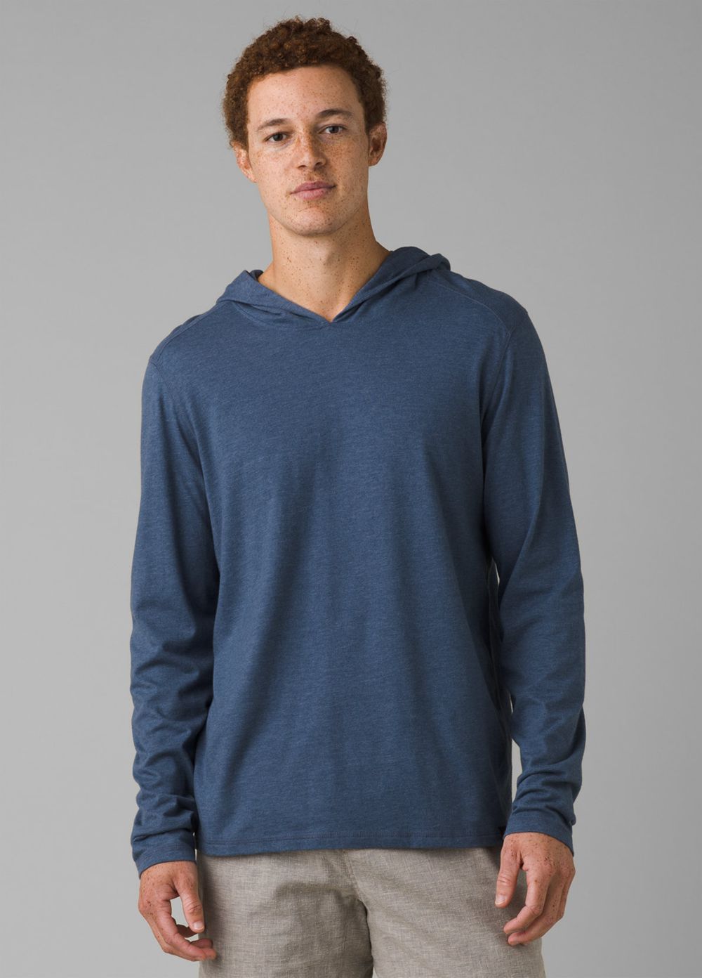 Blue Men\'s PrAna Hooded T-Shirts | 39147-IQRK