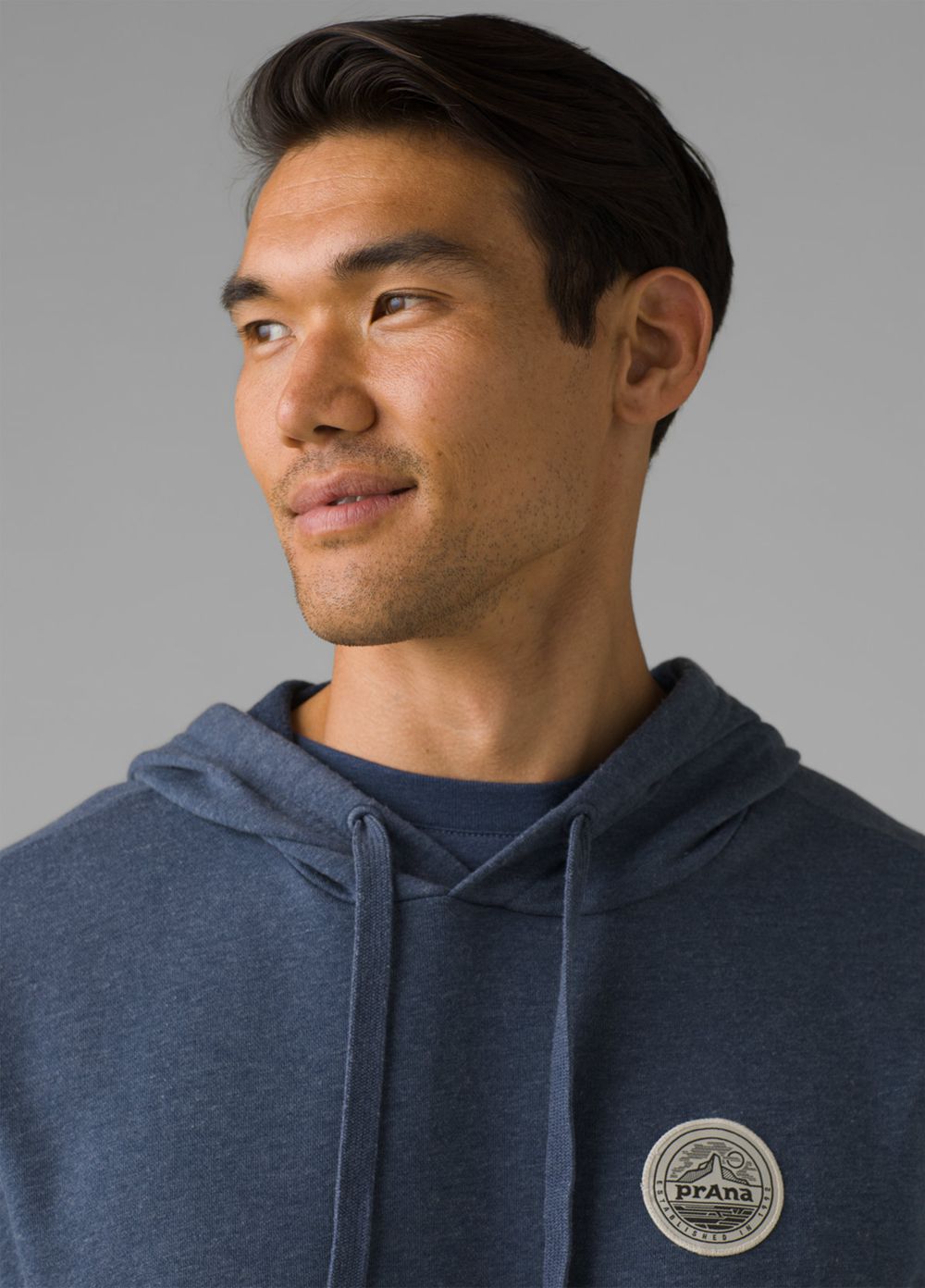 Blue Men's PrAna Patch Hoodie | 97264-KQCY