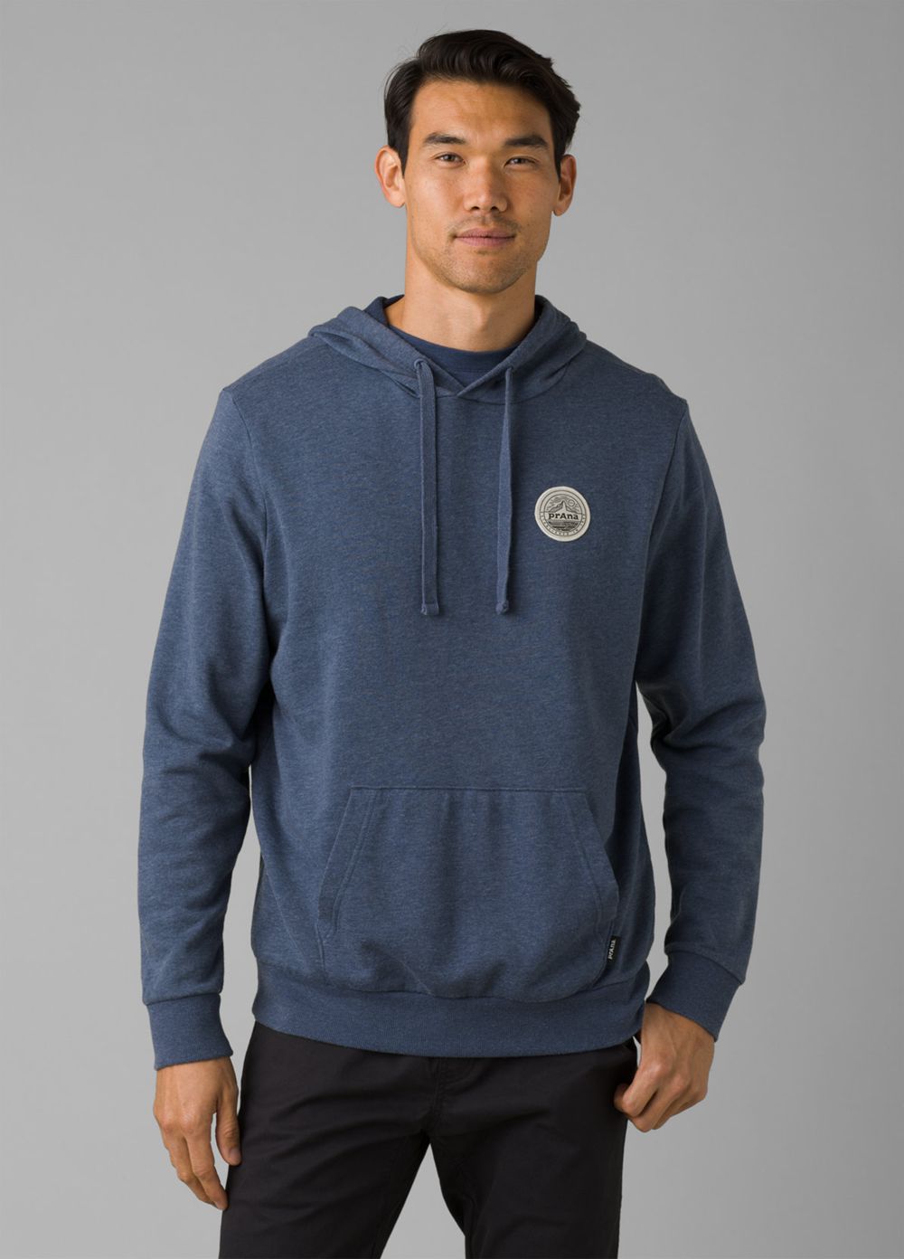 Blue Men\'s PrAna Patch Hoodie | 97264-KQCY