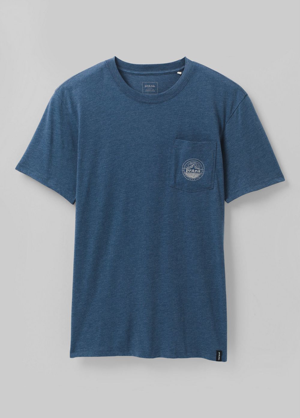 Blue Men's PrAna Patch Print T-Shirts | 84963-ICGU