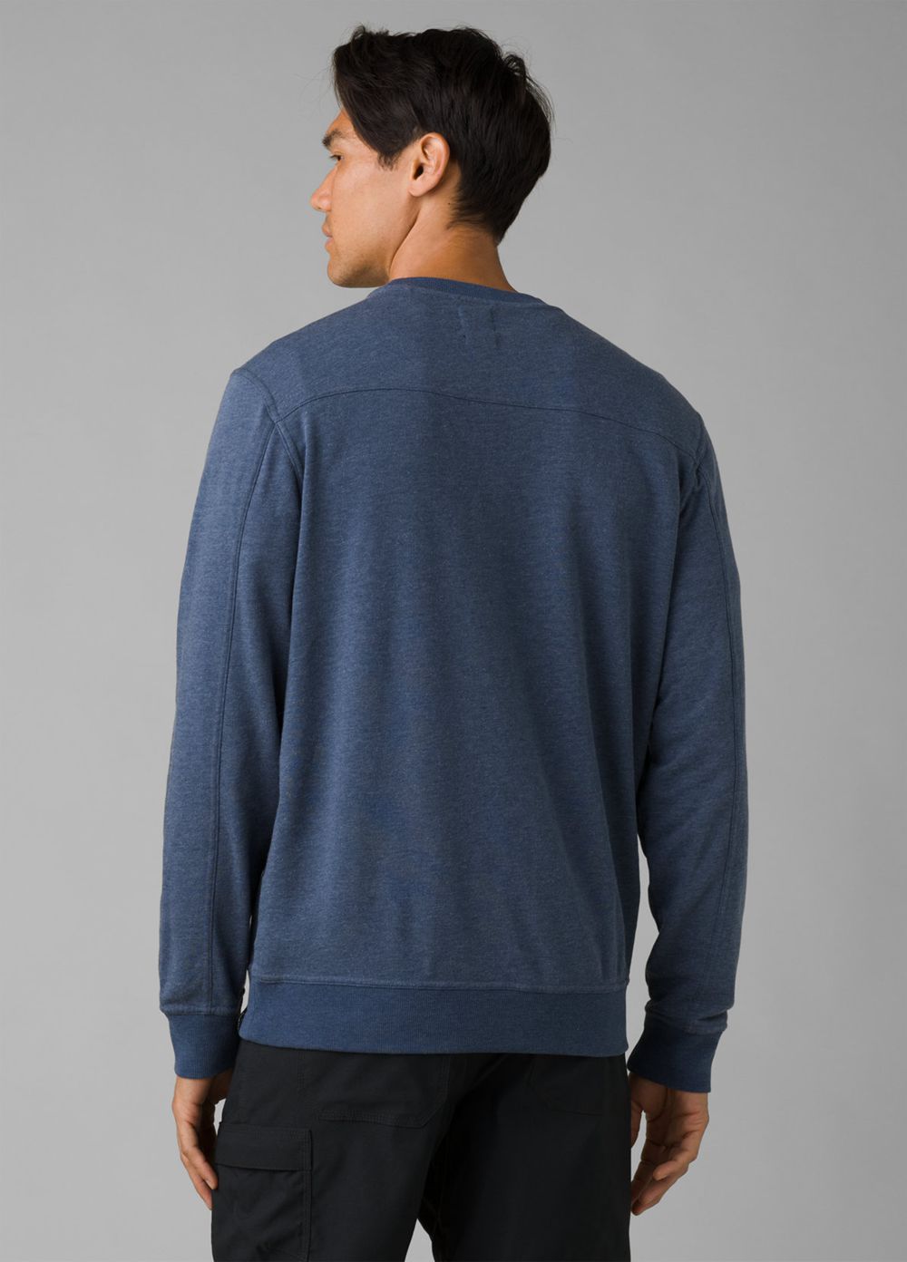 Blue Men's PrAna Patch Pullover Crew T-Shirts | 63201-YJLQ