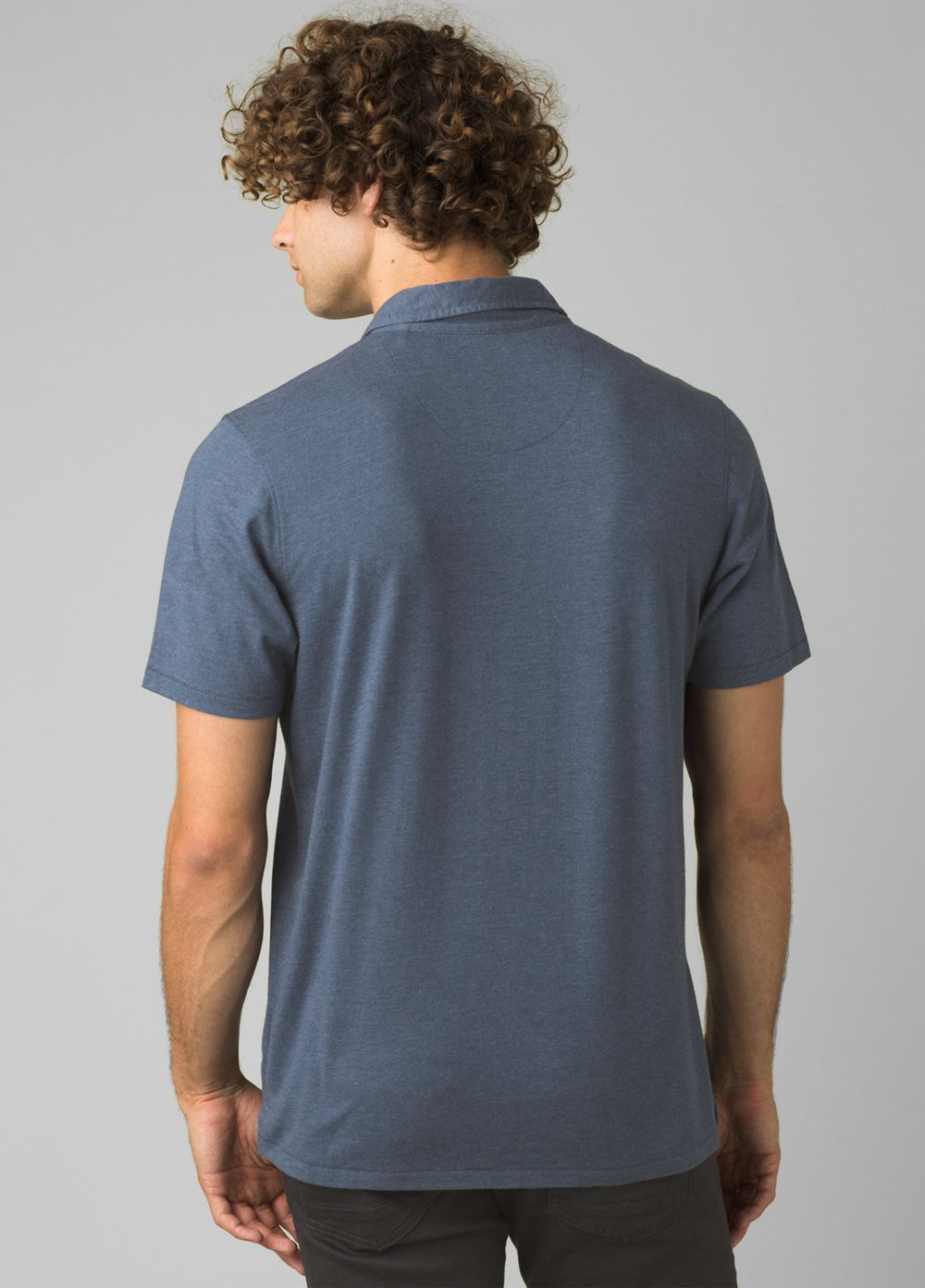 Blue Men's PrAna Polo Shirts | 09851-UHSC