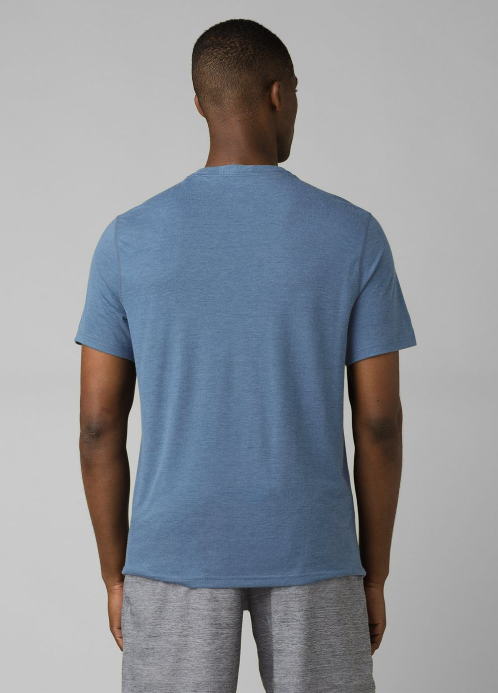 Blue Men's PrAna Prospect Heights Crew T-Shirts | 27368-OXSZ