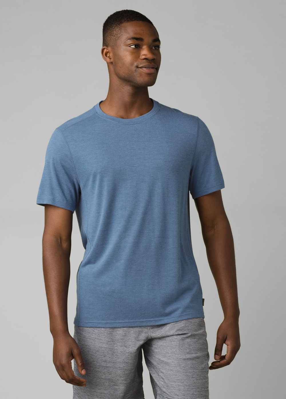 Blue Men\'s PrAna Prospect Heights Crew T-Shirts | 27368-OXSZ