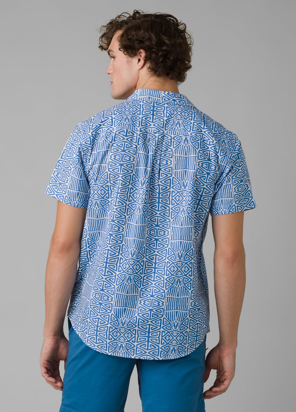 Blue Men's PrAna Roots Studio Shirts | 81963-JSRC