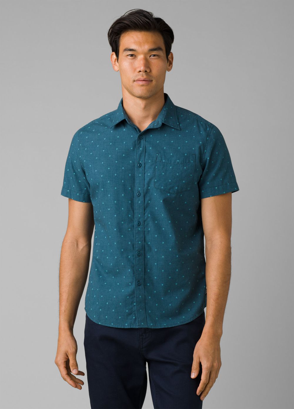 Blue Men\'s PrAna Tinline Shirts | 37169-ORJE