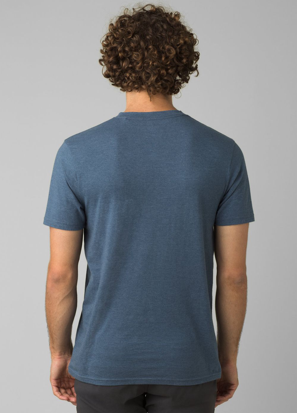 Blue Men's PrAna V-Neck T-Shirts | 94235-ZOWL